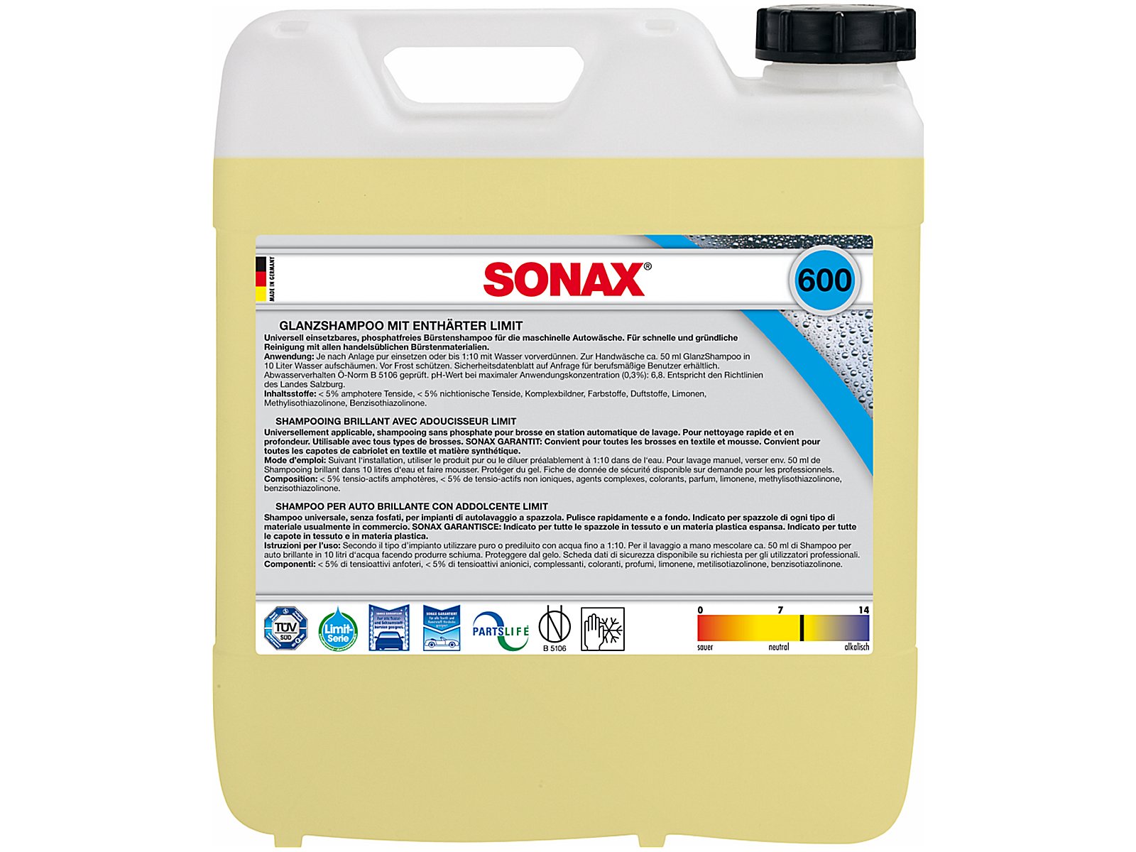 Sonax Glanz Shampoo Enth Rter Ltr Pe Systemkanister Wasch