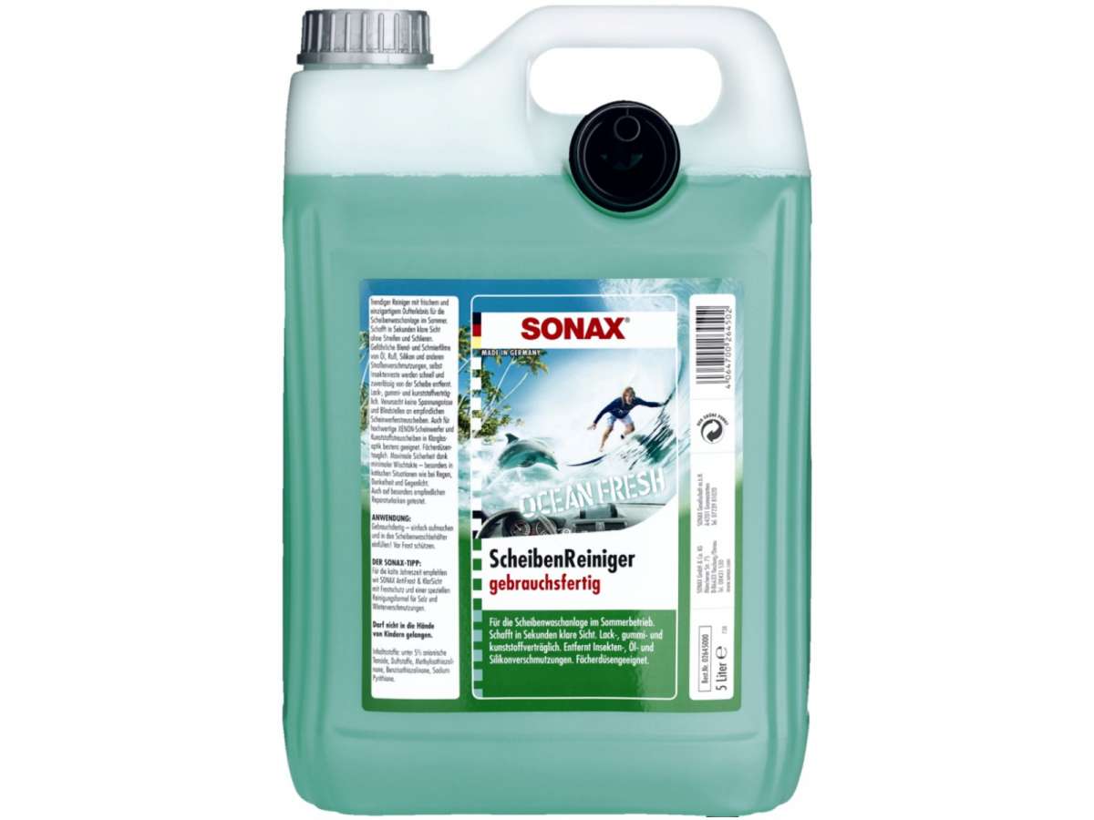 SONAX ScheibenReiniger Ocean-Fresh Gebrauchsfertig, PET-Kanister 5 Ltr ...