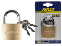 KINZO Schloss 50mm inkl. 3 Schlüssel im Blister: 14,5 x 9 cm KINZO Schloss 50mm inkl. 3 Schlüssel im Blister: 14,5 x 9 cm