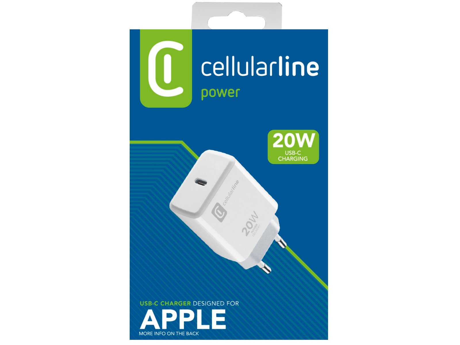 Cellularline Car Charger Kit USB-C auf Lightning - KFZ-Ladekabel - weiß