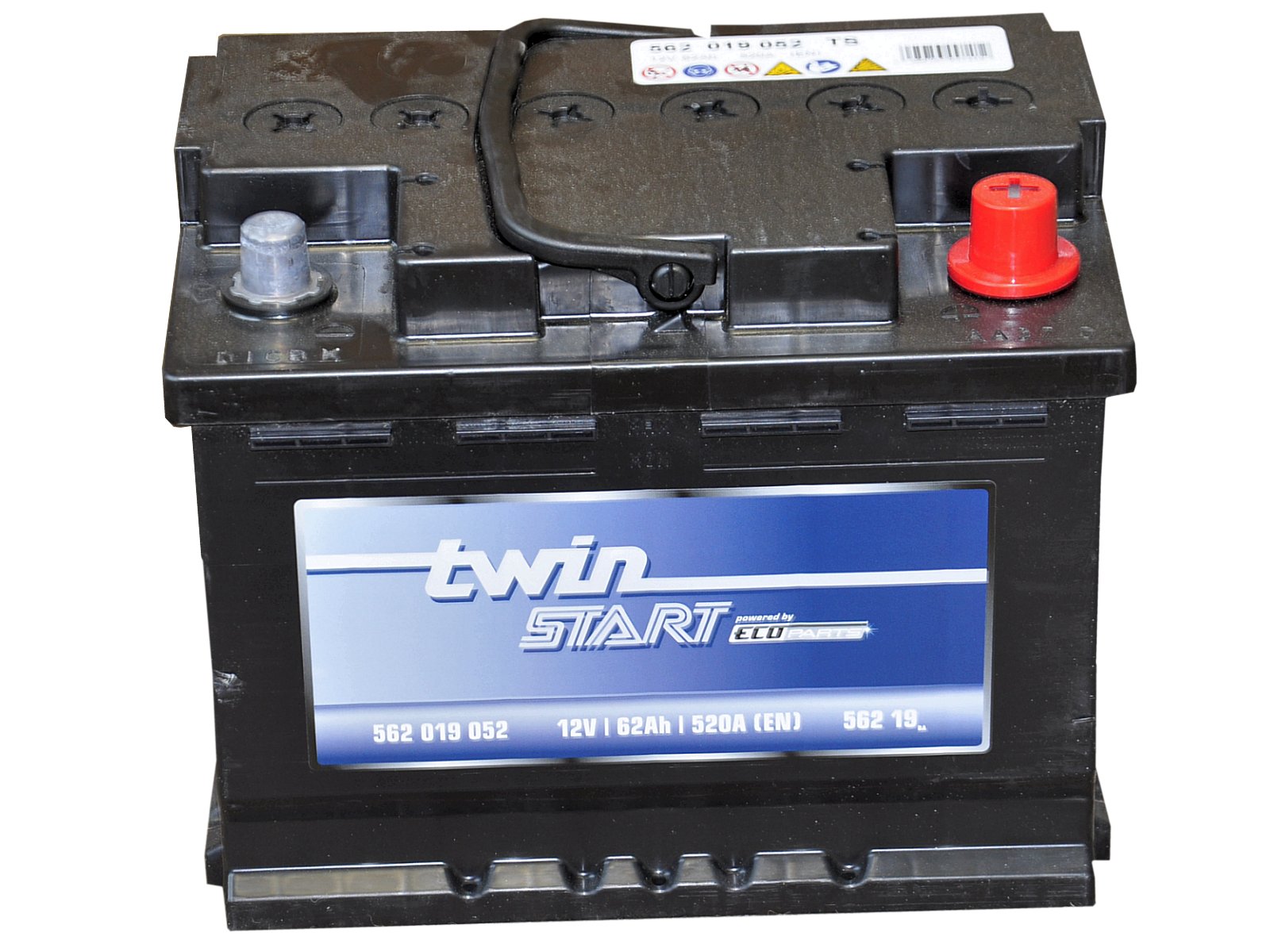 twin Starterbatterie 12V 62 Ah H: 19 cm B: 24 cm T: 17,5 cm