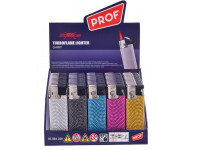 PROF Feuerzeug glitzer electronic TURBO Slidecap mit Flammenstop, im Thekendispaly 14cm x 20cm PROF Feuerzeug glitzer electronic TURBO Slidecap mit Flammenstop, im Thekendispaly 14cm x 20cm